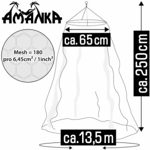 AMANKA Feuerhemmendes Kinder Moskitonetz 2,5×13,5 M Stern Baldachin Betthimmel Netz 9