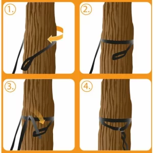 AMANKA 300kg Hängematten Befestigung 2 Gurte 280×2,5cm Baum Gurt Set Aufhängung Schwarz 9