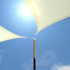 AMANKA UV Sonnensegel 3×5 HDPE Rechteckig Sonnenschutz Überdachung Garten Balkon Beige 15