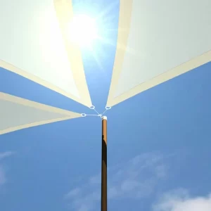 AMANKA UV Sonnensegel 7x7x7 HDPE Dreieck Sonnenschutz Überdachung Balkon Garten Beige 15