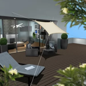 AMANKA UV Sonnensegel 2×2 M HDPE Quadrat Sonnenschutz Überdachung Garten Balkon Beige 9