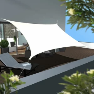 AMANKA UPF50+ UV Sonnensegel 3×5 Polyester Rechteck Wasserabweisend Garten Balkon Beige 9