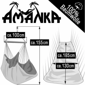 AMANKA XXL Hängesessel Mit 210cm Gestell – Hängestuhl Ständer Metall 15