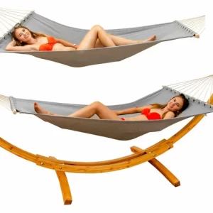 AMANKA XXL Hängematte Mit Gestell – Holz Hängemattengestell 13