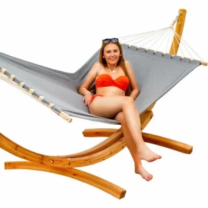 AMANKA XXL Hängematte Mit Gestell – Holz Hängemattengestell 15