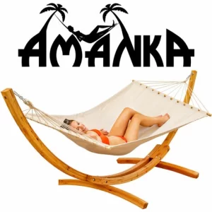 AMANKA XXL Hängematte Mit Gestell – Holz Hängemattengestell 9