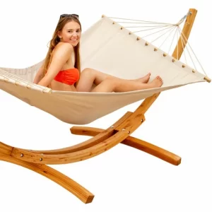 AMANKA XXL Hängematte Mit Gestell – Holz Hängemattengestell 13