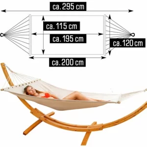 AMANKA XXL Hängematte Mit Gestell – Holz Hängemattengestell 15