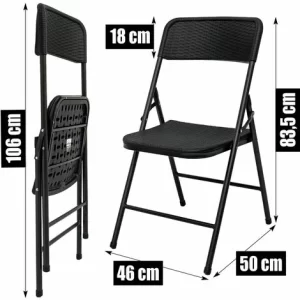 AMANKA 8 Klappstühle Bis 150kg – 50x46x83,5 Balkonstuhl – Gartenstuhl In Rattan-Optik 9