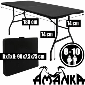 AMANKA Gartenmöbel Set In Rattan Optik – 180 Cm Tisch Mit 6 Stühlen Sitzgruppe Klappbar 11