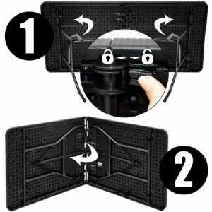 AMANKA Bierzeltgarnitur Für 8 Personen 180cm Esstisch Mit 2 Bänken Rattan Look Klappbar 15