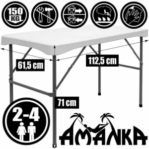 AMANKA Bierzeltgarnitur Für 4 Personen – 112 X 61 Cm Bierbank Set – Tisch Mit 2 Bänken 11