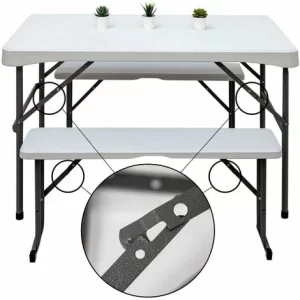 AMANKA Bierzeltgarnitur Für 4 Personen – 112 X 61 Cm Bierbank Set – Tisch Mit 2 Bänken 13