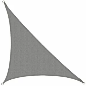 AMANKA UV Sonnensegel 3,6×3,6×5,1 HDPE Dreieck Rechtwinklig Sonnenschutz Garten Grau 13