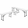AMANKA 2x Wetterfeste Bierbank – Klappbar 182x27x43 – Kunststoff Sitzbank Klappbank Set 17
