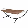 AMANKA Doppel Hängematte Mit Gestell 200×120 Cm Garten Hängeliege Hängemattengestell 19
