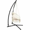 AMANKA Hängestuhlgestell Mit Makramee Hängesessel 215cm Boho Hängestuhl Bis 120kg Beige 19