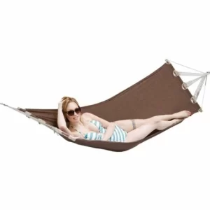 AMANKA Outdoor Stabhängematte 190x80cm Garten Hängematte Mit Stange Bis 100kg Braun 9