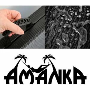 AMANKA 2x Wetterfeste Bierbank – Klappbar 183x30x43 – Rattan Look – Kunststoff Sitzbank 15