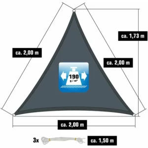AMANKA 2x2x2 Sonnensegel Dreieckig Wasserdicht – Sonnenschutz Segel Set Mit Befestigung 11