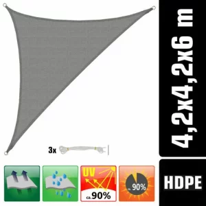 AMANKA 4,2×4,2×6 Sonnensegel Dreieckig Atmungsaktiv – Dreieck Segel Mit Befestigung 9