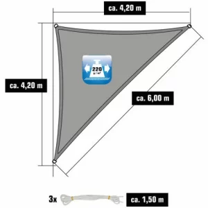 AMANKA 4,2×4,2×6 Sonnensegel Dreieckig Atmungsaktiv – Dreieck Segel Mit Befestigung 11