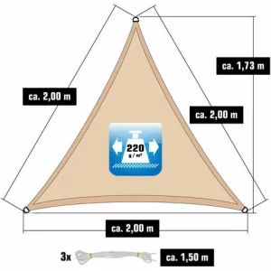 AMANKA 2x2x2 UV Sonnensegel Dreieckig Atmungsaktiv – Sonnenschutz Segel Mit Befestigung 11