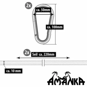 AMANKA Hängematten Befestigung Bis 160kg – Mit Karabiner Und Seilen 13