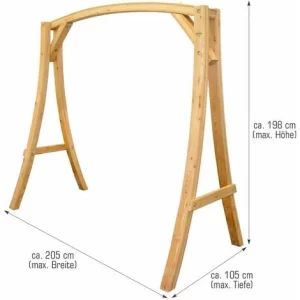 AMANKA Hollywoodschaukel Gestell Aus Holz – 205x105x198 Cm Holzgestell 15