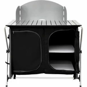 AMANKA Camping-Küche Inkl Windschutz 90x48x115cm 3 Fächer Campingschrank Faltbar Kocher 9