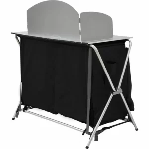 AMANKA Camping-Küche Inkl Windschutz 90x48x115cm 3 Fächer Campingschrank Faltbar Kocher 11