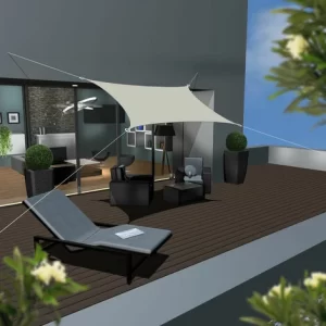 AMANKA UPF50+ UV Sonnensegel 2×3 Polyester Rechteck Wasserabweisend Garten Balkon Beige 9