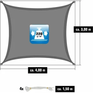 AMANKA 3×4 UV Sonnensegel Rechteckig Atmungsaktiv – Sonnenschutz Segel Mit Befestigung 11
