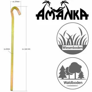 AMANKA Stahl-Hart 5 Vierkant Zelt-Heringe Erdnägel 220x6mm Bodenanker Camping-Zeltnägel 9