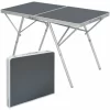 AMANKA Standfester Aluminium Campingtisch 120x60x70cm Stabiler Klapptisch Alu-Falttisch 19