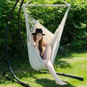 AMANKA XXL Hängesessel 185x130cm Hängestuhl 2 Personen Hängesitz Bis 150kg Baumwolle Hängematte 360° Swifel 9