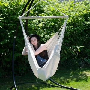 AMANKA XXL Hängesessel 185x130cm Hängestuhl 2 Personen Hängesitz Bis 150kg Baumwolle Hängematte 360° Swifel 11