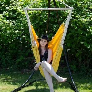 AMANKA XXL Hängesessel 185x130cm Hängestuhl 2 Personen Hängesitz Bis 150kg Baumwolle Hängematte 360° Swifel 11