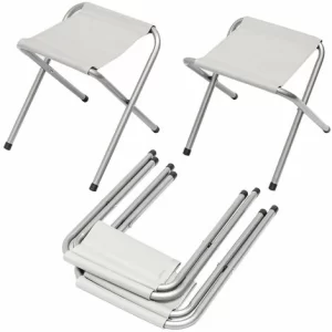 AMANKA Klappbarer Höhenverstellbarer Campingtisch 120x60x70cm Inkl. 4 Falthocker Campingtischset Kofferformat 13