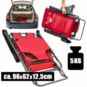 AMANKA Campingstuhl Liegestuhl Freizeitliege Sonnenliege Strandliege Campingliege Klappliege Liege Incl. Auflage 178cm Rot 9