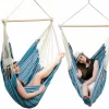 AMANKA XXL Hängesessel 185x130cm Hängestuhl 2 Personen Hängesitz Bis 150kg Baumwolle Hängematte 360° Swifel 17