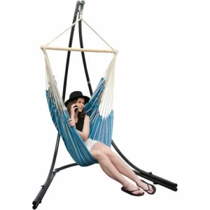 AMANKA XXL Hängesessel 185x130cm Hängestuhl 2 Personen Hängesitz Bis 150kg Baumwolle Hängematte 360° Swifel 13
