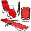 AMANKA Campingstuhl Liegestuhl Freizeitliege Sonnenliege Strandliege Campingliege Klappliege Liege 153cm | Rot 17