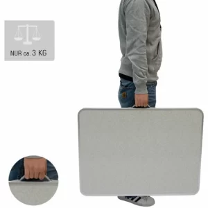 AMANKA Klappbarer Campingtisch 80x60x70 Cm Leichtgewicht Klapptisch Reisetisch Im Kofferformat Hell Grau 11