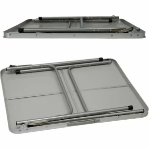 AMANKA Klappbarer Campingtisch 80x60x70 Cm Leichtgewicht Klapptisch Reisetisch Im Kofferformat Hell Grau 13