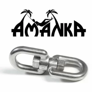 AMANKA XL Hängesessel Drehwirbel 10x125mm 420kg Edelstahl Swivel Hängestuhl Befestigung 9