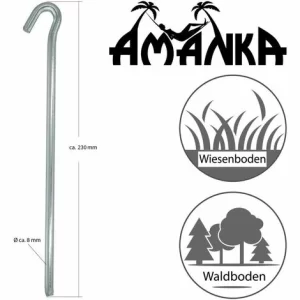 AMANKA 5 Dreikant Zeltheringe XL Erdnägel 230x6mm Bodenanker Camping-Zeltnägel Erdanker 9