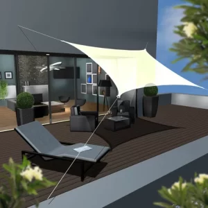 AMANKA UV Sonnensegel 3×3 M HDPE Quadrat Sonnenschutz Überdachung Garten Balkon Beige 9