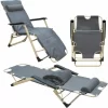 AMANKA Campingstuhl Liegestuhl AMA-YU-98 XL Grau 178x65x88 Cm Incl. Auflage 19