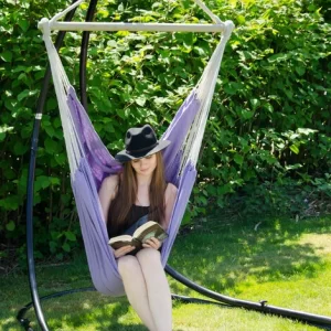 AMANKA XXL Hängesessel 185x130cm Hängestuhl 2 Personen Hängesitz Bis 150kg Baumwolle Hängematte 360° Swifel 11